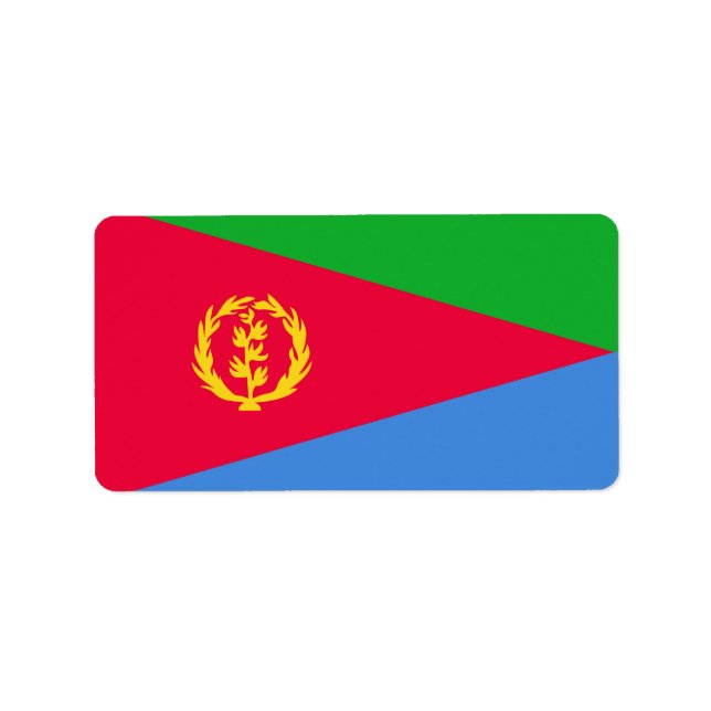 Étiquette Drapeau de l'Érythrée (Devant)