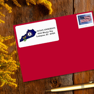 Étiquette Drapeau de l'État du Kentucky - Fleur - Parure d'o