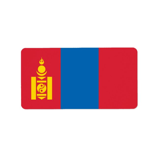 Étiquette Drapeau de Mongolie (Devant)