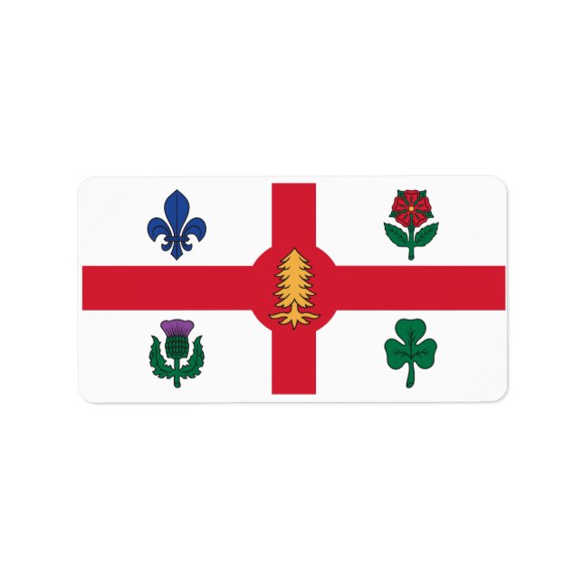 Étiquette Drapeau de Montréal (Québec) (Devant)
