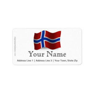 Étiquette Drapeau de ondulation de la Norvège