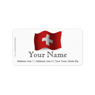 Étiquette Drapeau de ondulation de la Suisse