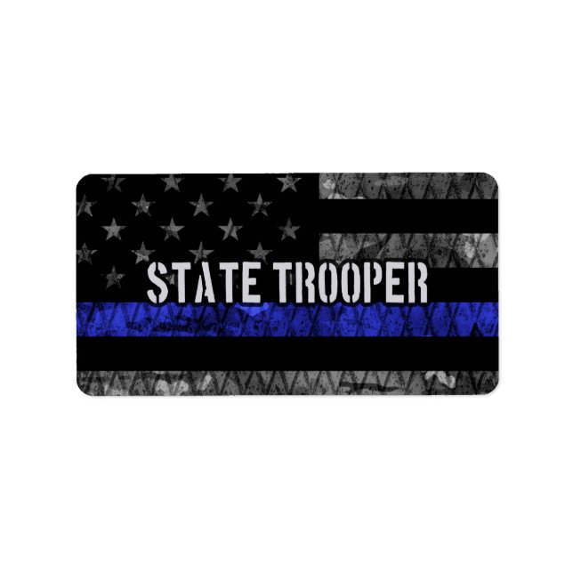 Étiquette Drapeau de police de l'État en détresse (Devant)