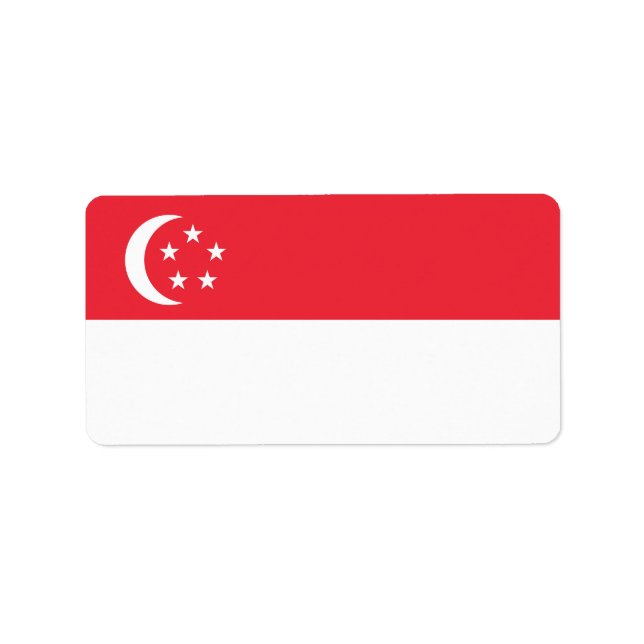 Étiquette Drapeau de Singapour (Devant)
