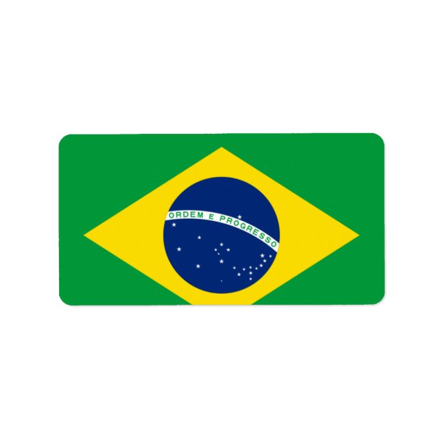 Étiquette Drapeau du Brésil (Devant)