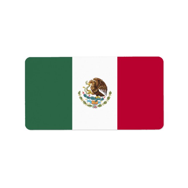 Étiquette Drapeau du Mexique (Devant)