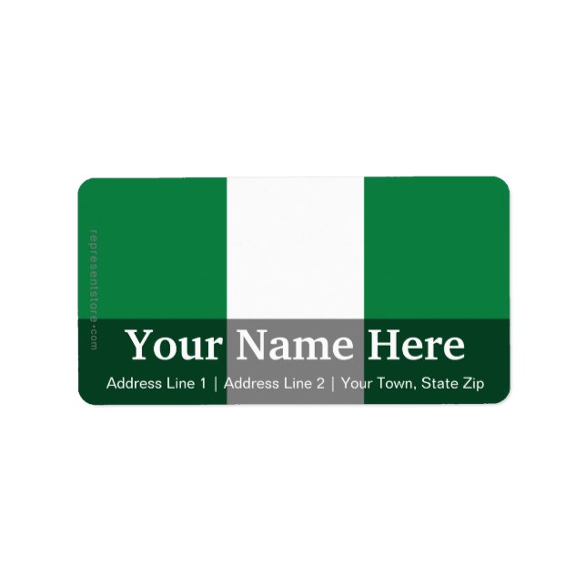 Étiquette Drapeau ordinaire du Nigeria (Devant)