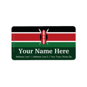 Étiquette Drapeau simple du Kenya