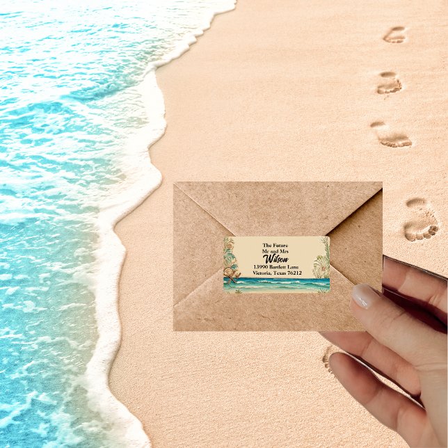 Étiquette Dream Beach Mariage à thème Adresse de retour (Créateur téléchargé)