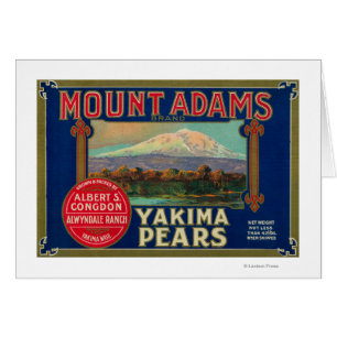 Étiquette du cadran de poire du mont Adams Yakima,