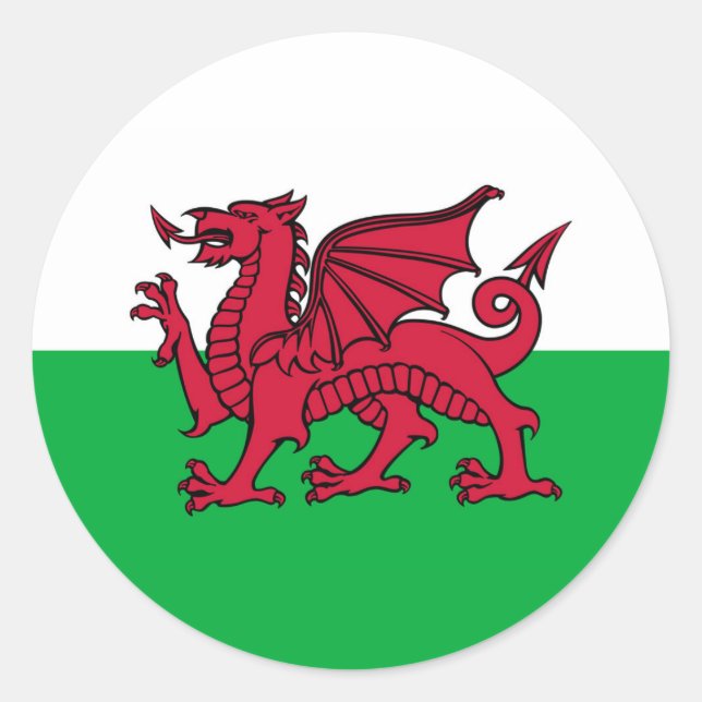 Étiquette du drapeau du dragon gallois (Devant)