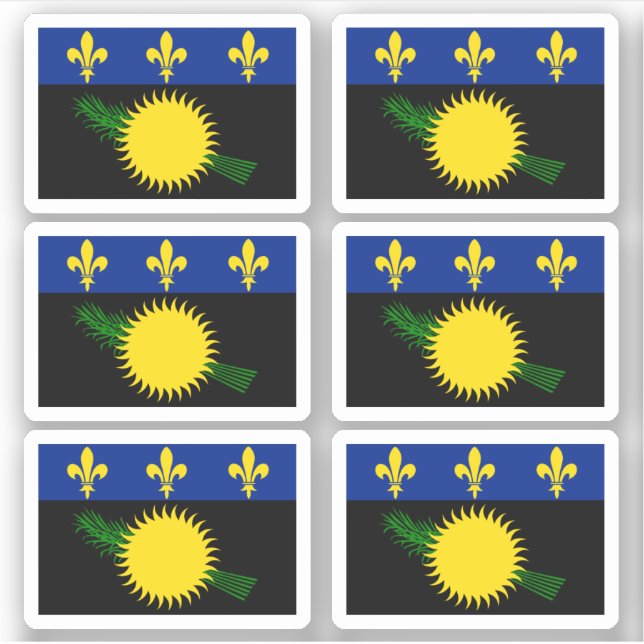 Étiquette du drapeau guadeloupéen (Devant)
