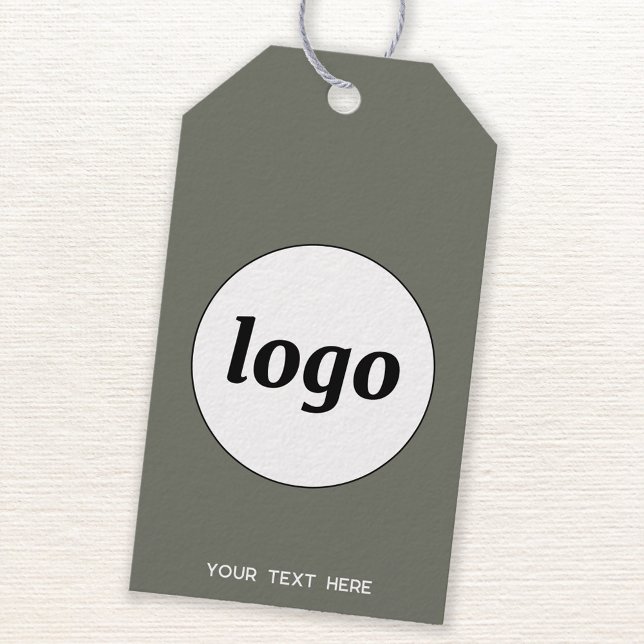 Étiquette du Étiquette du prix du produit vert com (Logo with custom text business promotional sage green product or price tag)