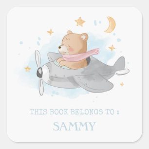 ÉTIQUETTE DU LIVRE : CUTE BABY BEAR & AIRPLANE