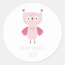 ÉTIQUETTE DU LIVRE : CUTE ROSE BÉBÉ OWL