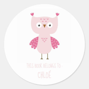 ÉTIQUETTE DU LIVRE : CUTE ROSE BÉBÉ OWL
