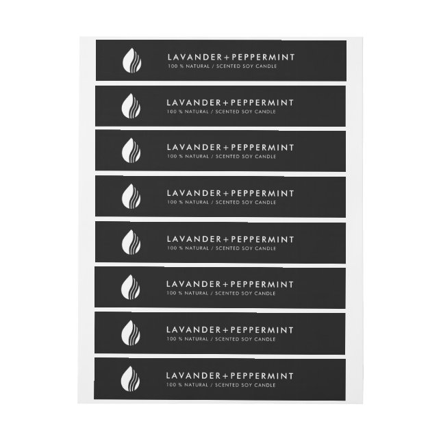 Étiquette du logo à bougie mince (Feuille)