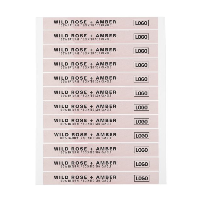 Étiquette du logo à bougie mince, rosé de phoque à (Feuille)