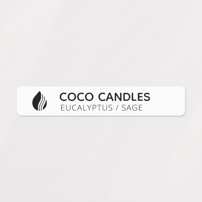 Étiquette du logo de la bougie fine (Design 1)