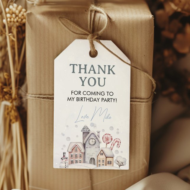 Étiquette du Merci de la fête Winter Wonderland Fa (Créateur téléchargé)