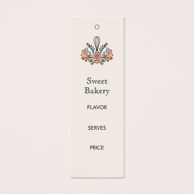 Étiquette du prix de la boulangerie (Devant)