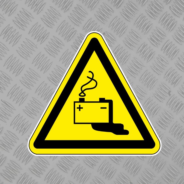 Étiquette du symbole de risque de fuite de batteri (Créateur téléchargé)