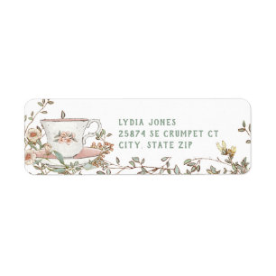 Étiquette du Tea Party fleur sauvage