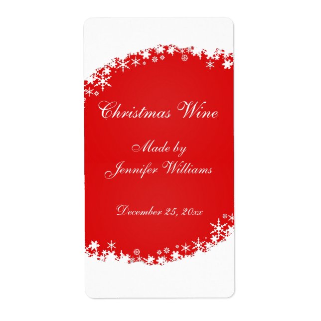 Étiquette du vin de Noël rouge (Devant)