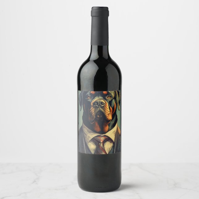 Étiquette du vin du président Rottweiler (Devant)