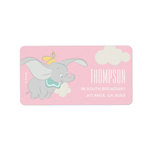 Étiquette Dumbo Baby shower fille