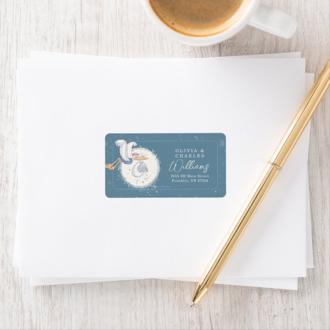 Étiquette Dumbo & Stork | Au-dessus de la lune - Baby shower (En situation)