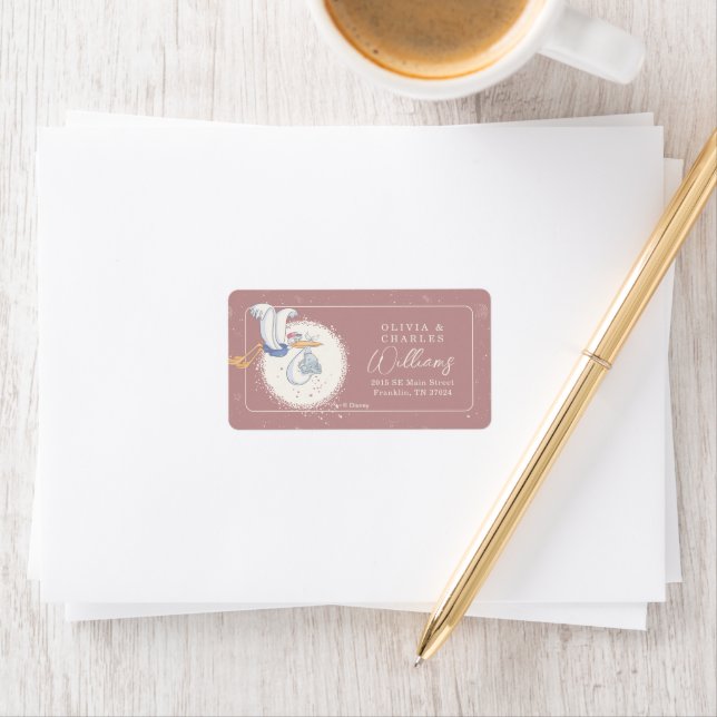 Étiquette Dumbo & Stork | Au-dessus de la lune - Baby shower (En situation)