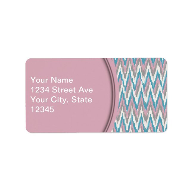 Étiquette Dusty rose et bleu iKat (Devant)