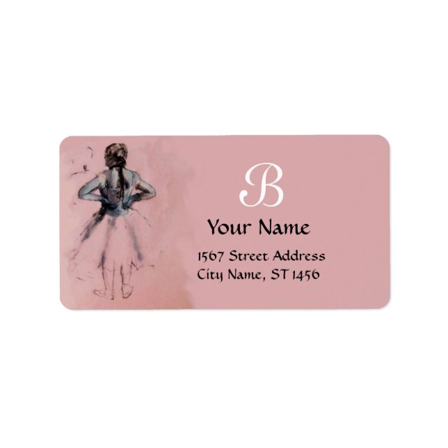 ÉTIQUETTE ÉCOLE DE DANSE, BALLERINA BALLET DANCER EN ROSE (Devant)