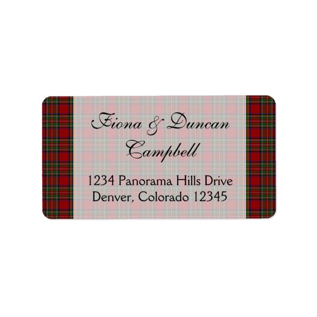 Étiquette Ecosse Royal Stuart Tartan Adresse de retour Label (Devant)