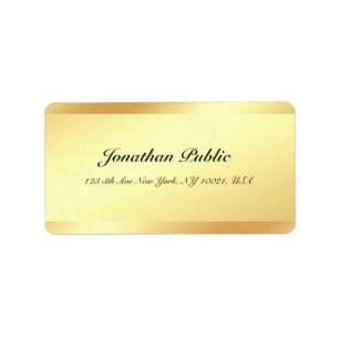 Étiquette Écriture manuscrite Script Elegant Gold Name Profe