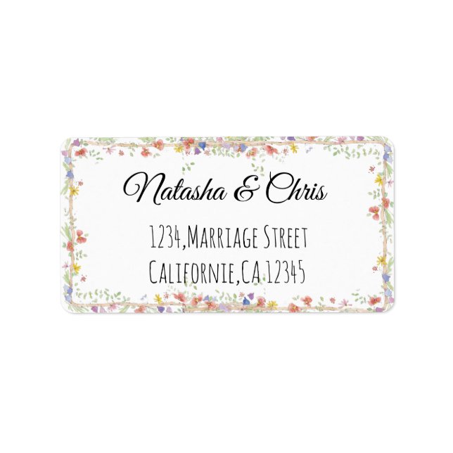 Étiquette Écriture simple à la main Noms et retour de concep (Devant)