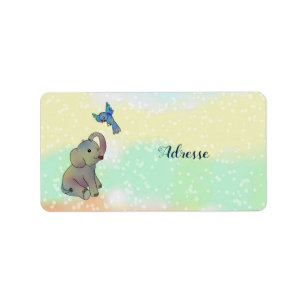 Étiquette Elefant und Vogel