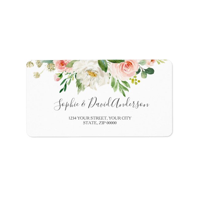 Étiquette Elégant Aquarelle Flexibles Mariage or (Devant)