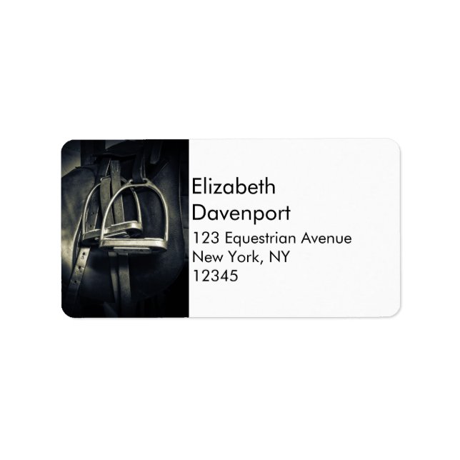 Étiquette Élégant bâton d'argent sur selle d'équitation angl (Devant)