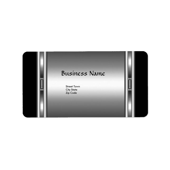 Étiquette Elegant Black Silver Elite Chrome Busine (Devant)