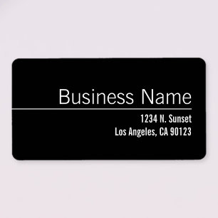 Étiquette Élégant Black & White Business Return Adresse