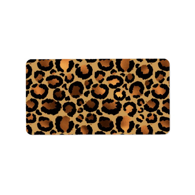 Étiquette Elegant Brown Leopard Spots Wild Animal Glam (Devant)