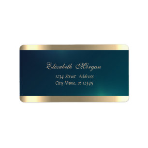 Étiquette Elegant Chic Sophisticated,Green Gold