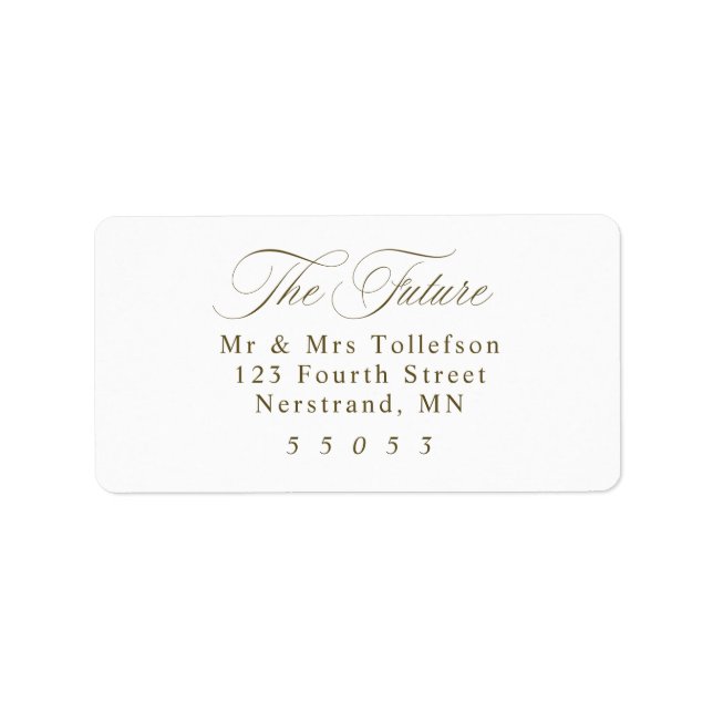 Étiquette Elegant Dark Gold Wedding RSVP Return Address (Devant)