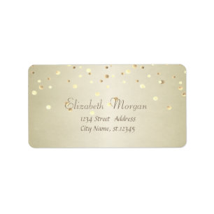 Étiquette Elégant Design, Fux Gold Foil Confetti