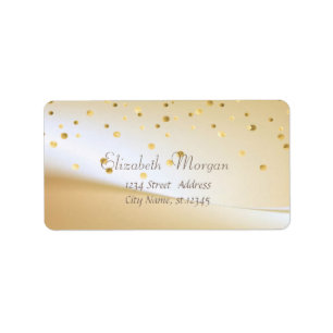 Étiquette Elégant Design, Fux Gold Foil Confetti