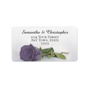 Étiquette Elegant Dusty Purple Lavender Rose Adresse du Mari