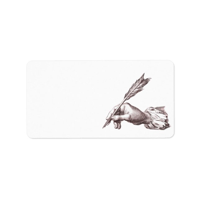 Étiquette Elégant Ecrivain Main pour Calligraphe, Auteur etc (Devant)