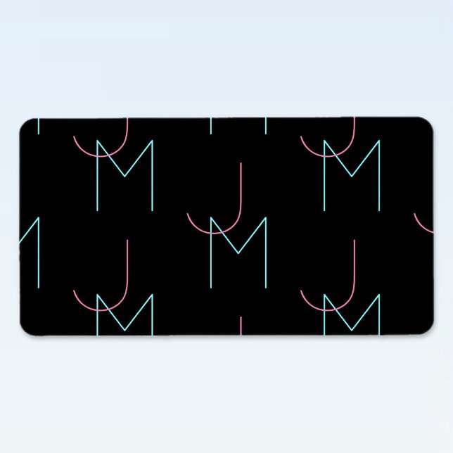 Étiquette Élégant Éditable Deux Initiales Modernes Carrelées (Créateur téléchargé)